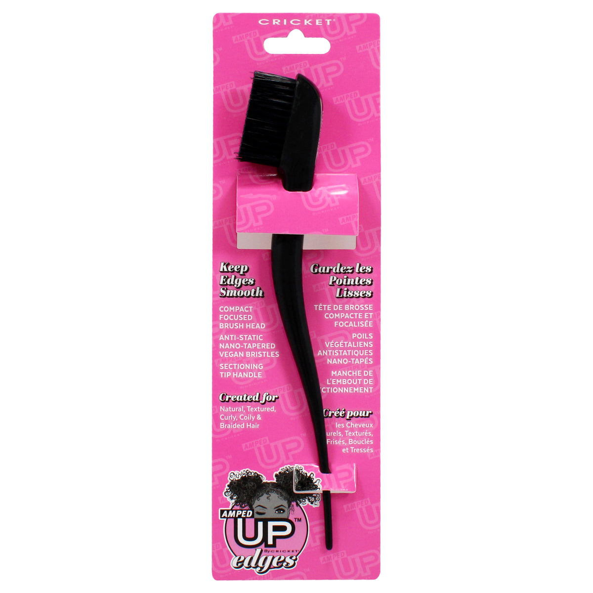 Amped Up Edges Brush  Black by Cricket for Unisex  1 Pc Hair Brush