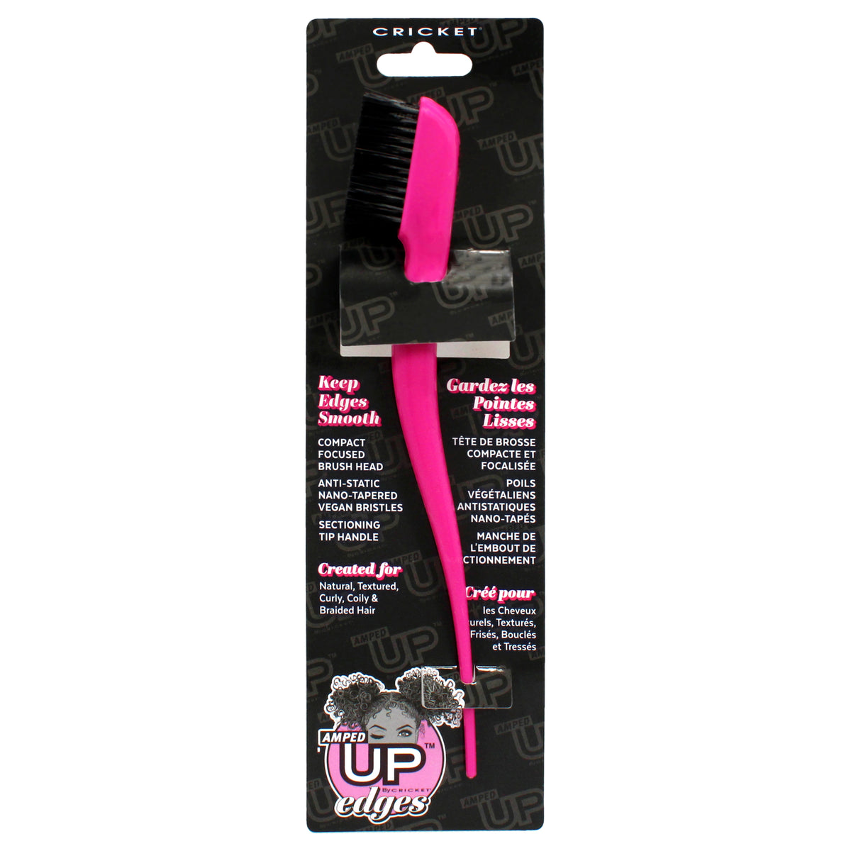 Amped Up Edges Brush  Pink by Cricket for Unisex  1 Pc Hair Brush