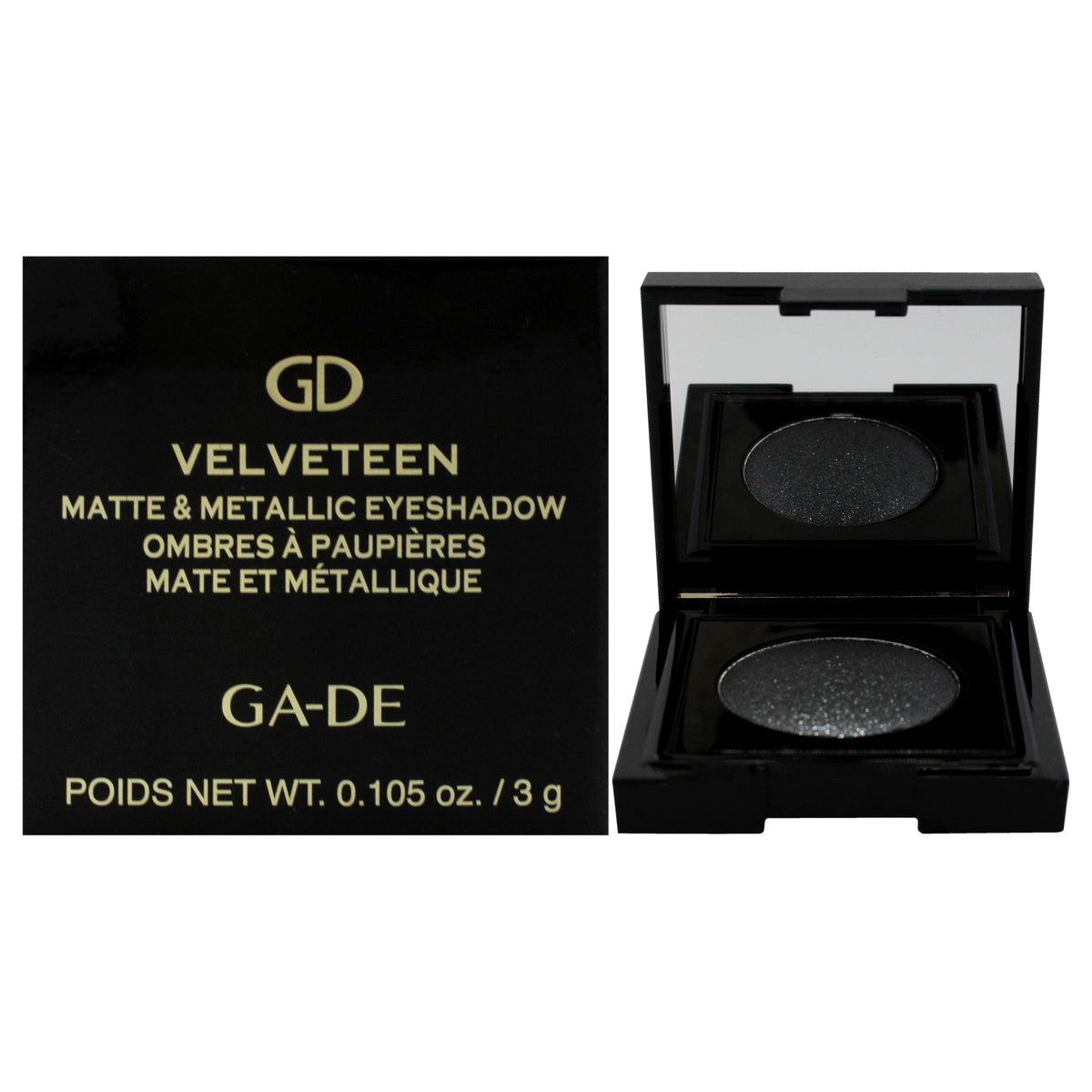 Velveteen Matte and Metallic Eyeshadow  230 Glam Noir by GADE for Women  0105 oz Eye Shadow