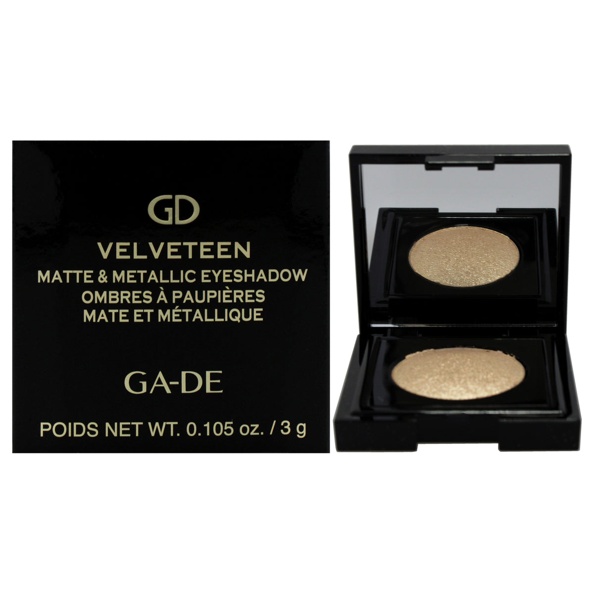 Velveteen Matte and Metallic Eyeshadow  221 Gold Gleam by GADE for Women  0105 oz Eye Shadow