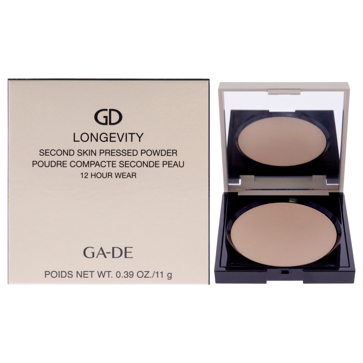 Longevity Second Skin Pressed Powder 12H  506 Light Medium by GADE for Women  039 oz Powder