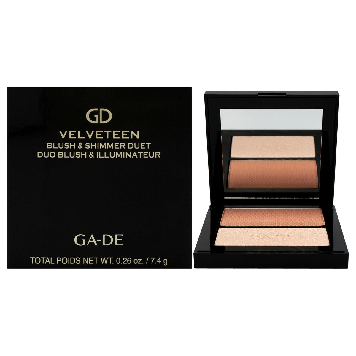 Velveteen Blush and Shimmer Duet  12 Natural and Glow by GADE for Women  026 oz Blush