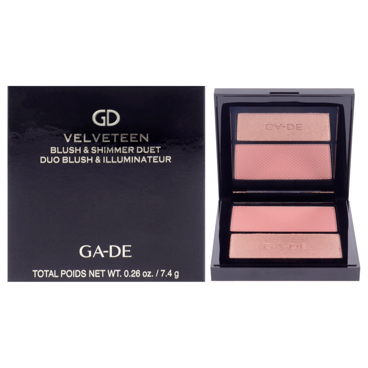 Velveteen Blush and Shimmer Duet  50 Rose and Glow by GADE for Women  026 oz Blush