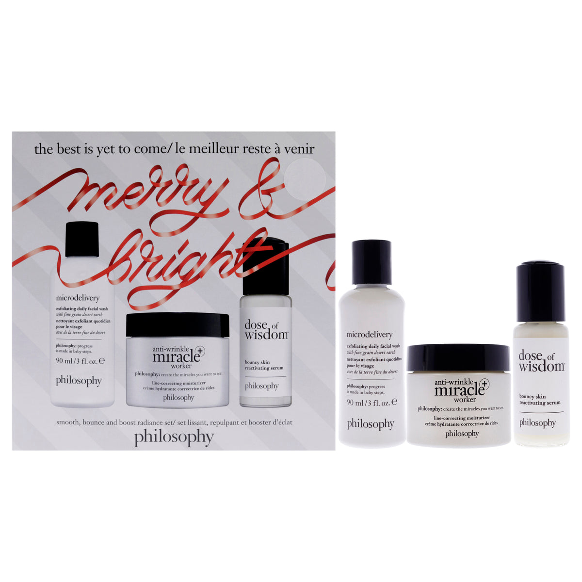 The Best Is Yet To Come Holiday Set by Philosophy for Unisex  3 Pc Gift Set 3oz Microdelivery Exfoliating Daily Facial Wash  1o