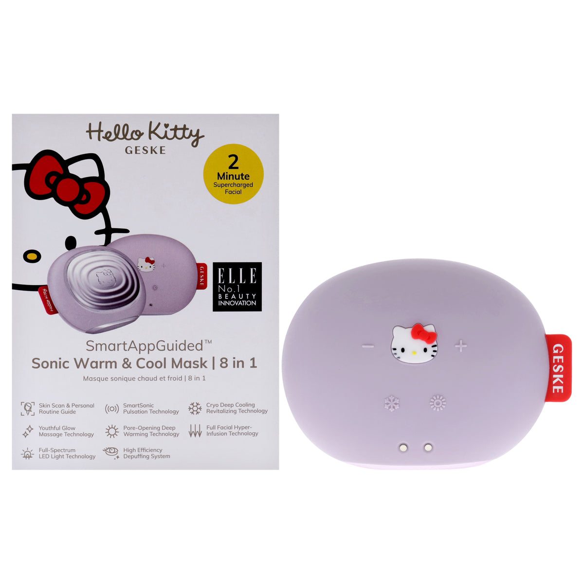 Hello Kitty Sonic Warm and Cool Mask  8 in 1  Purple by Geske for Women  1 Pc Tool