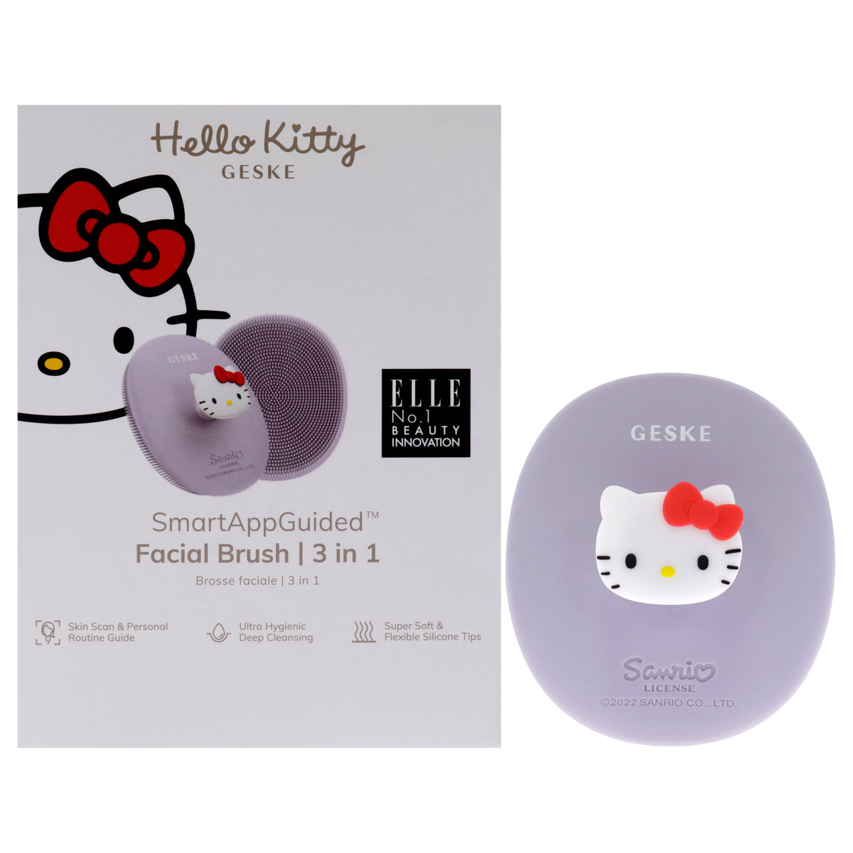 Hello Kitty Facial Brush 3 in 1  Purple by Geske for Women  1 Pc Brush