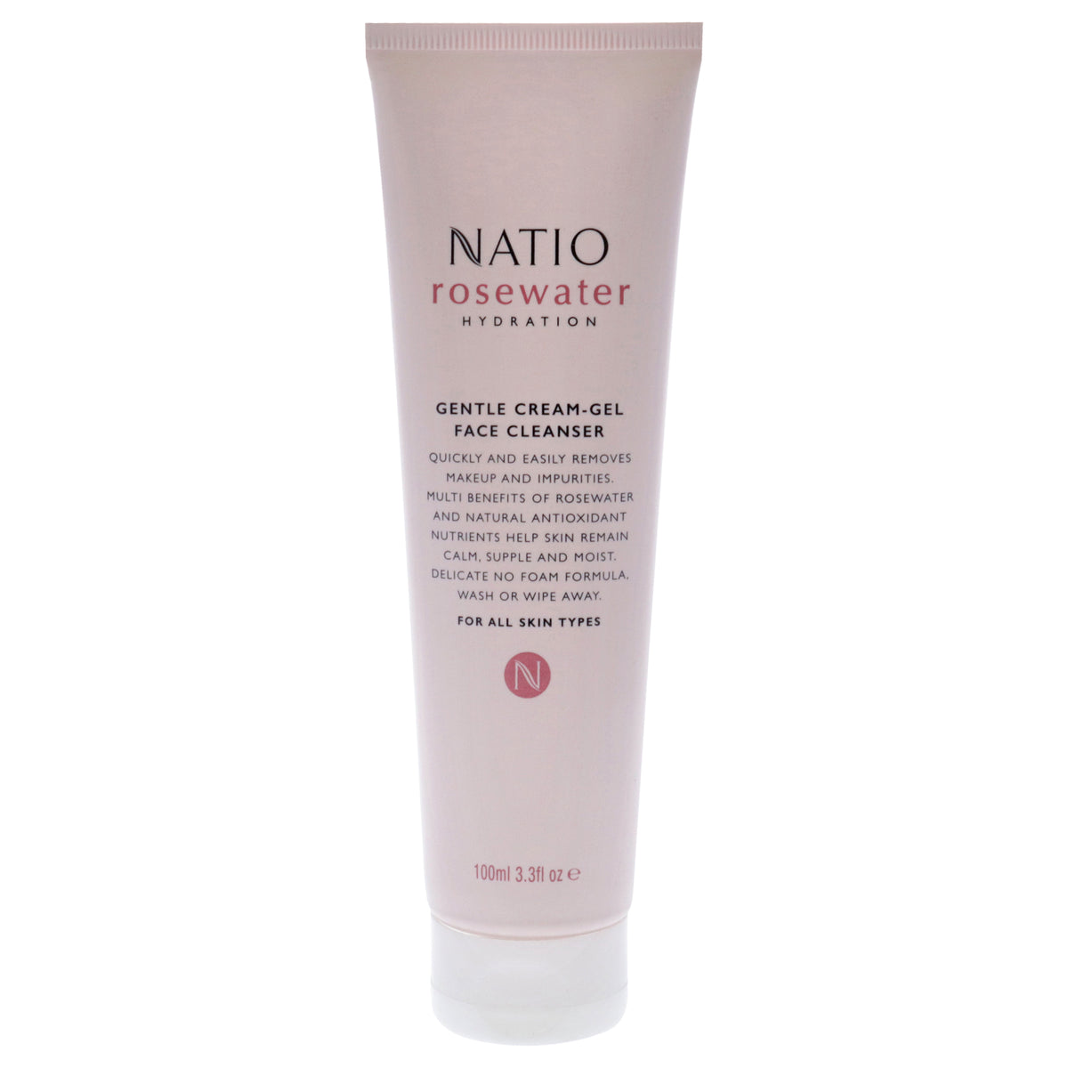 Rosewater Gentle CreamGel Face Cleanser by Natio for Women  33 oz Cleanser