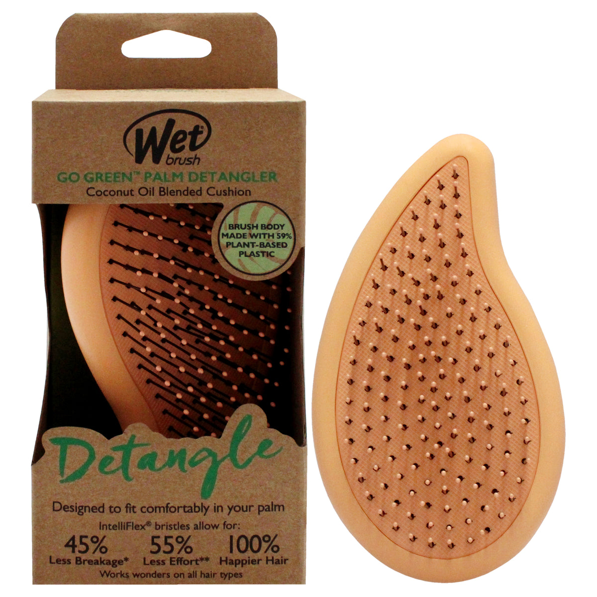 Go Green Palm Detangler  Orange by Wet Brush for Unisex  1 Pc Brush