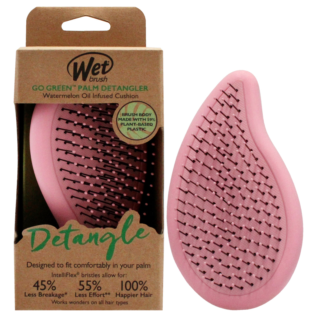 Go Green Palm Detangler  Pink by Wet Brush for Unisex  1 Pc Brush