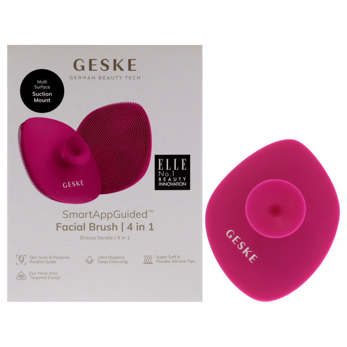 Facial Brush 4 in 1  Magenta by Geske for Women  1 Pc Brush