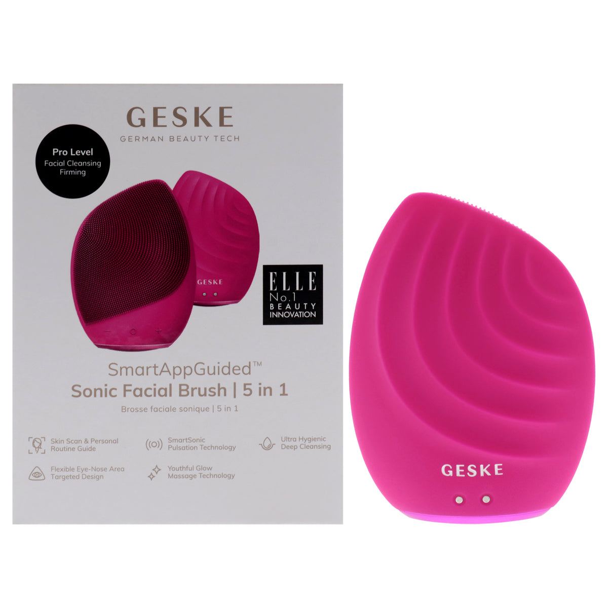 Sonic Facial Brush 5 in 1  Magenta by Geske for Women  1 Pc Brush