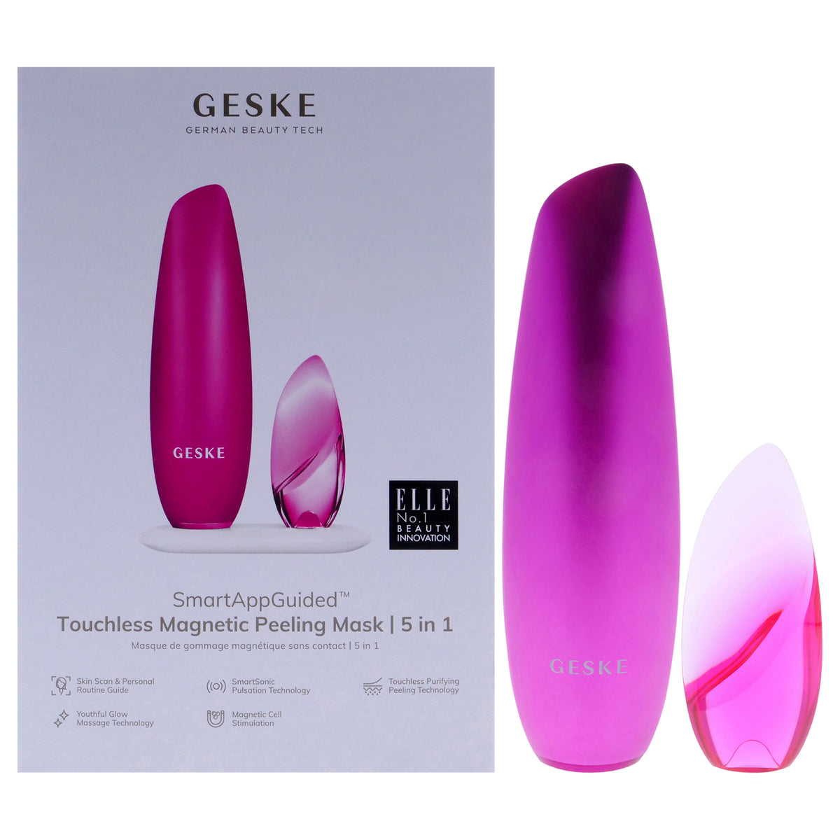 Touchless Magnetic Peeling Mask 5 in 1  Magenta by Geske for Women  1 Pc Tool