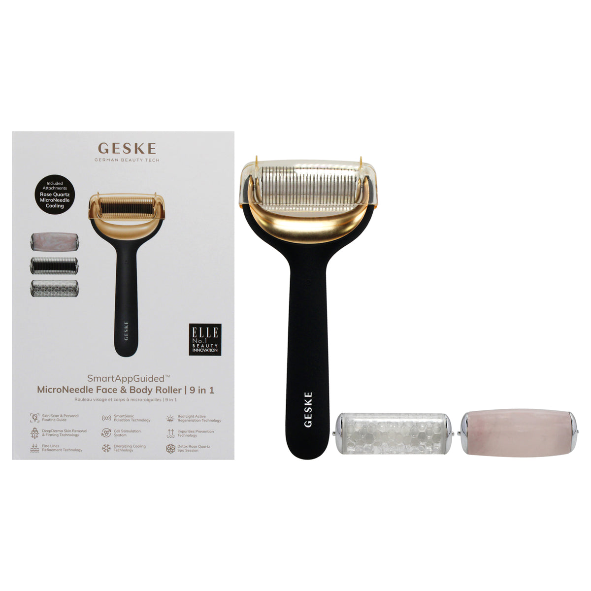 MicroNeedle Face and Body Roller 9 in 1  Gray by Geske for Women  1 Pc Roller