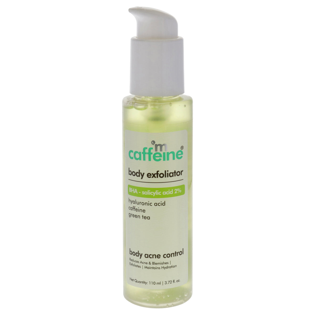 Body Exfoliator BHA Salicylic acid 2 Percent  Green Tea by mCaffeine for Unisex  372 oz Exfoliator