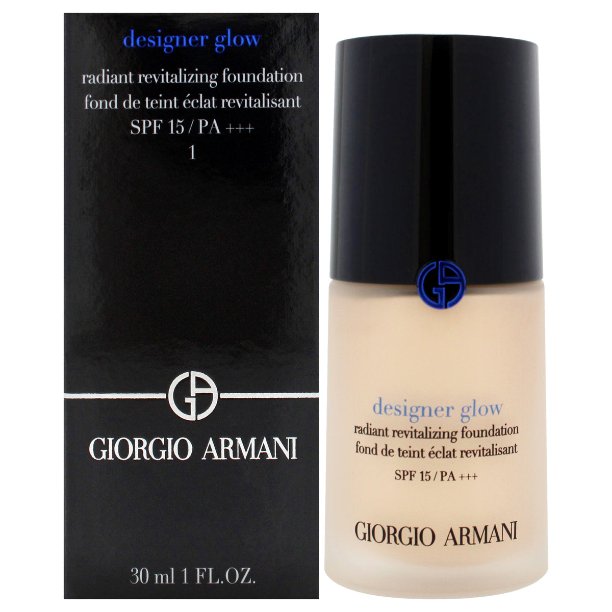 Designer Glow Radiant Revitalizing Foundation SPF 15 PA Plus  1 Fair Neutral by Giorgio Armani for Women  1 oz Foundation