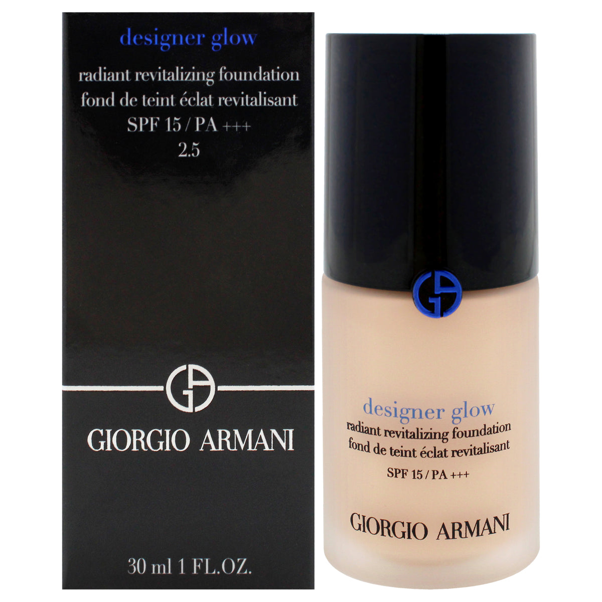 Designer Glow Radiant Revitalizing Foundation SPF 15 PA Plus  25 by Giorgio Armani for Women  1 oz Foundation