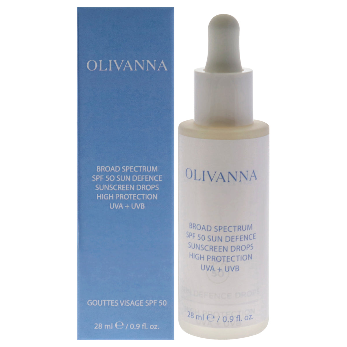 Sun Defence Sunscreen Drops High Protection SPF 50 by Olivanna for Women  09 oz Drops