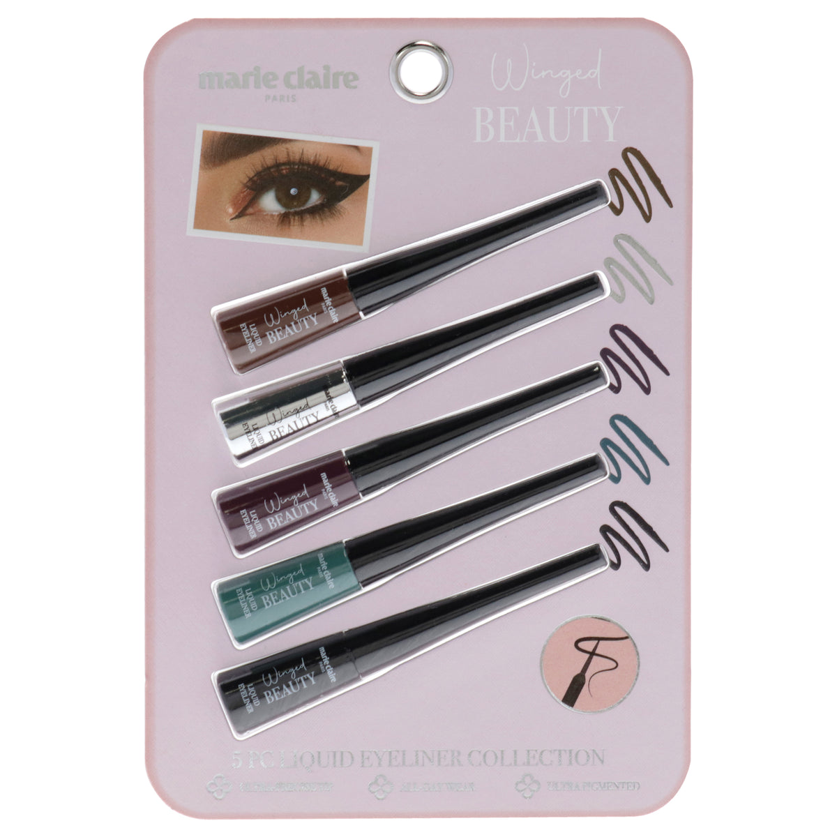 Liquid Eyeliner Collection Set by Marie Claire for Women  5 Pc Liquid Eyeliner