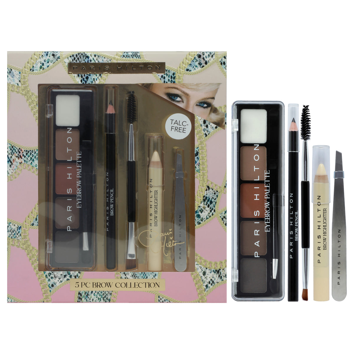 Brow Collection Set by Paris Hilton Cosmetics for Women  5 Pc 020oz Eyebrow Palette  004oz Brow Pencil  011oz Brow Highlight