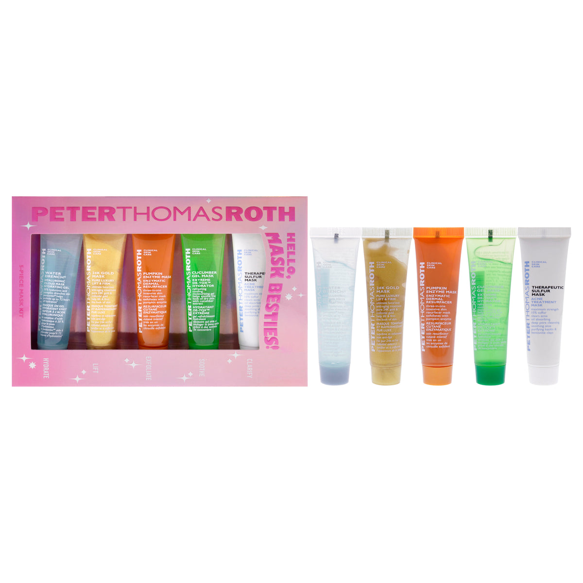 Hello Mask Besties by Peter Thomas Roth for Women  5 Pc oz 047oz Therapeutic Sulfur Mask Acne Treatment Mask  047oz Cucumber 