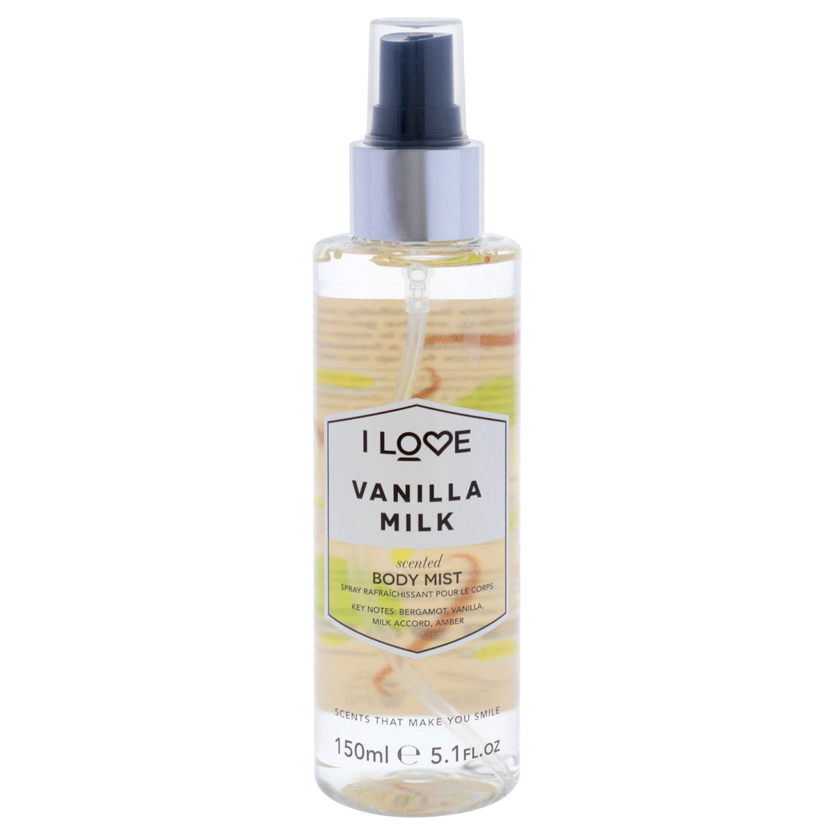 Scented Body Mist  Vanilla Milk by I Love Cosmetics for Women  51 oz Body Mist