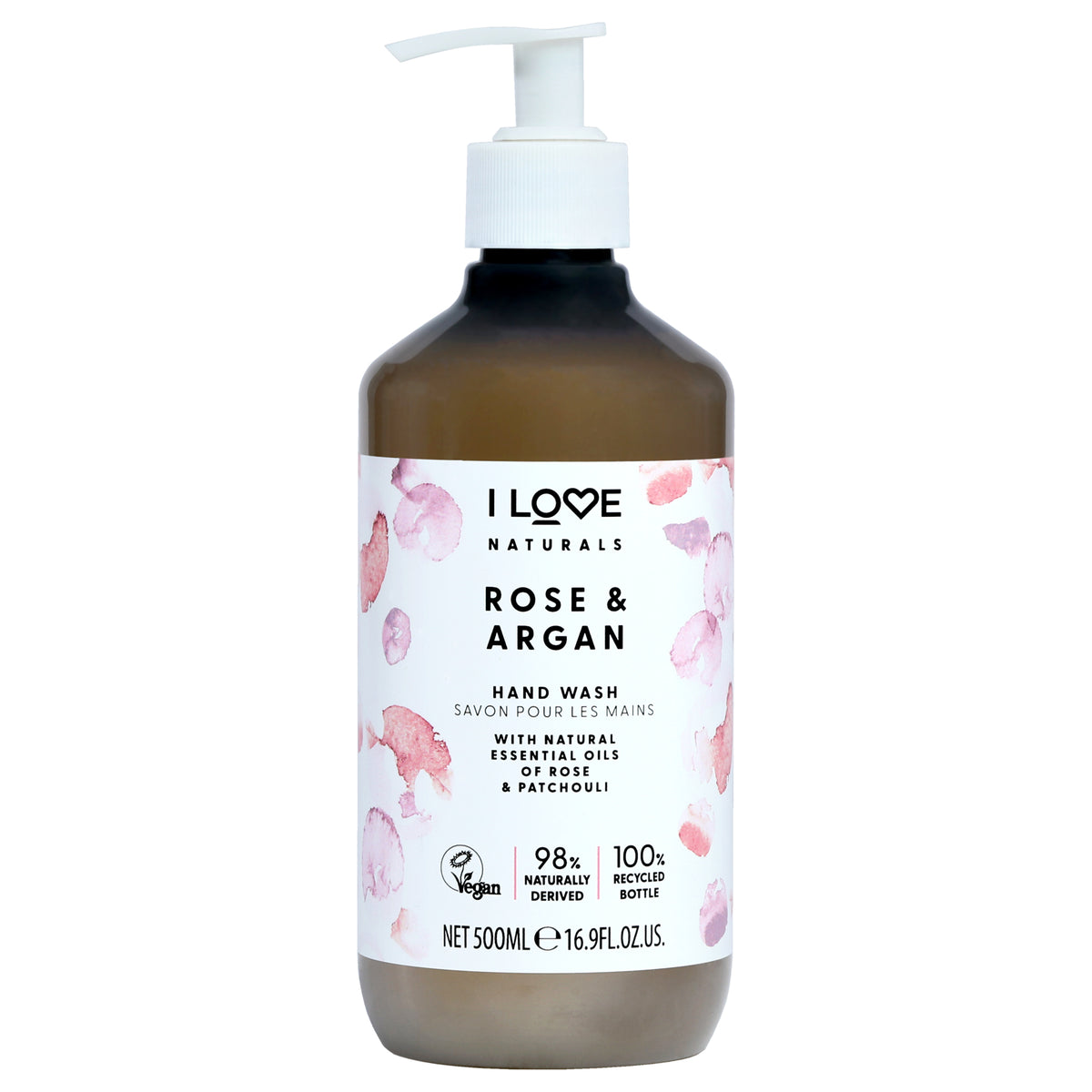 Naturals Hand Wash  Rose and Argan by I Love Cosmetics for Women  169 oz Hand Wash