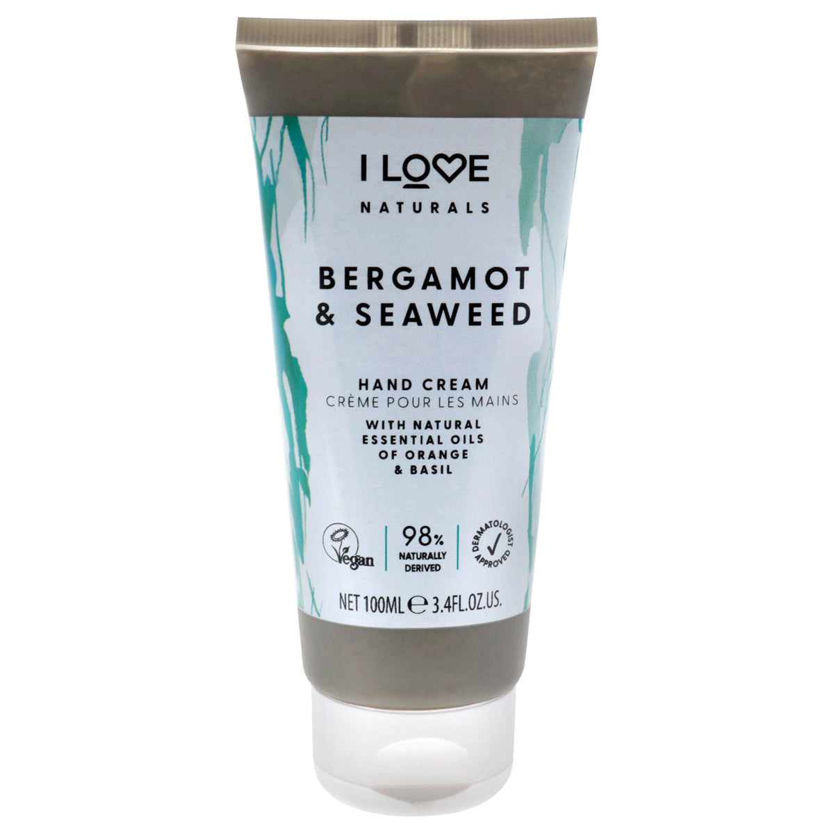 Naturals Hand Cream  Bergamot and Seaweed by I Love Cosmetics for Women  34 oz Cream