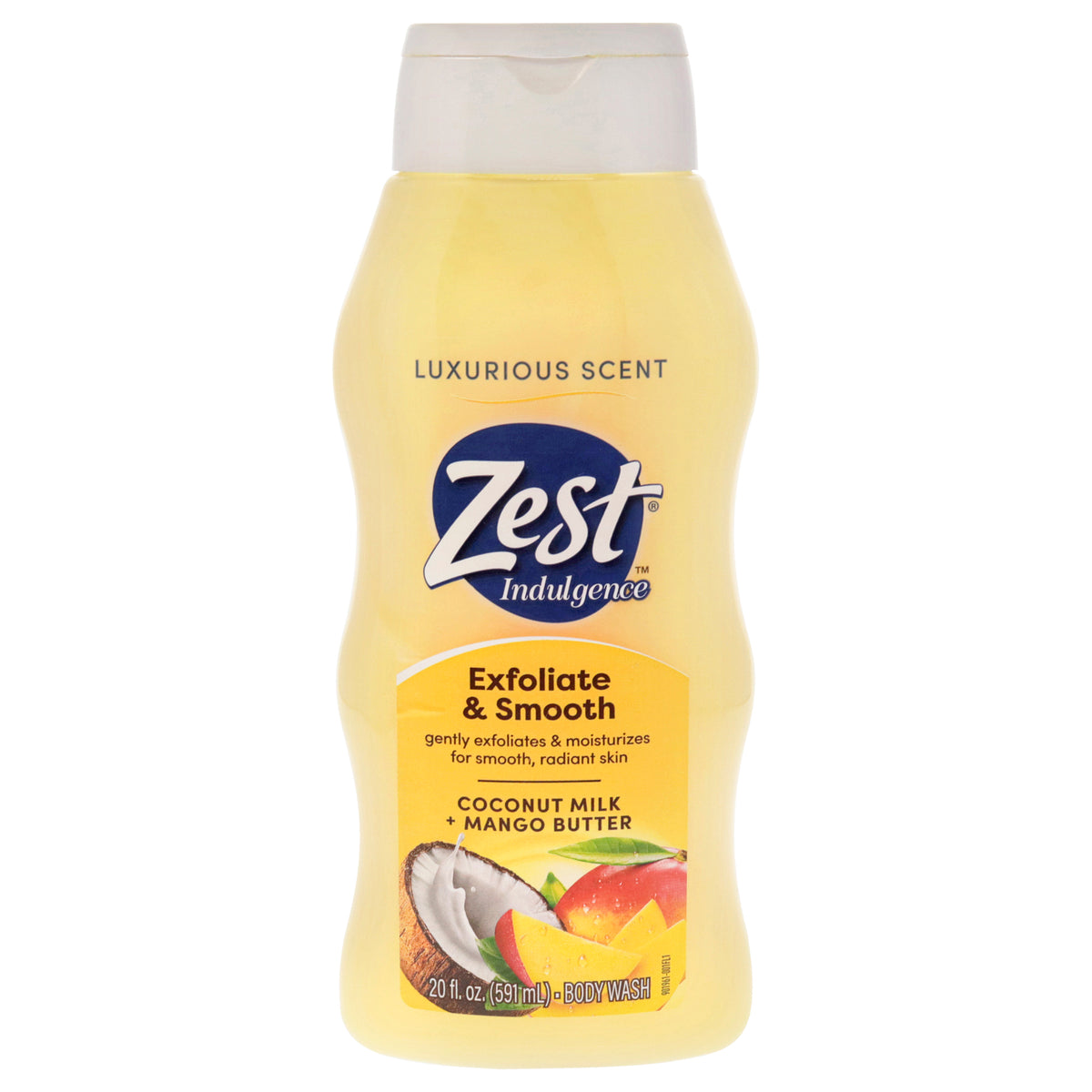 Exfoliate and Smooth Body Wash  Coconut Milk and Mango Butter by Zest for Women  20 oz Body Wash