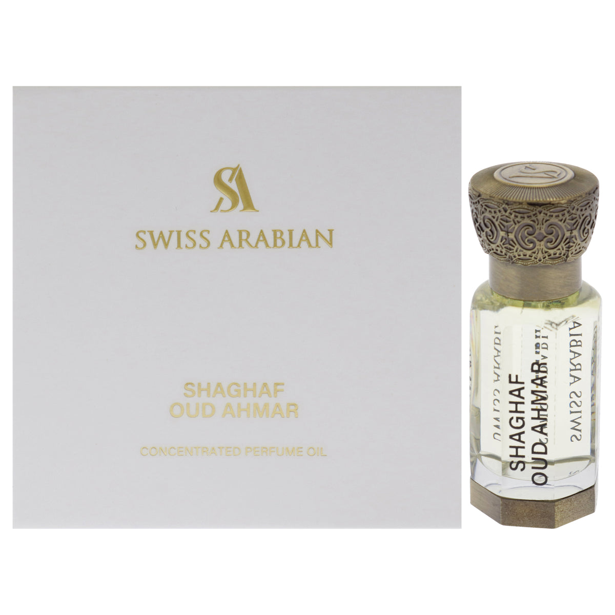 Shaghaf Oud Ahmar by Swiss Arabian for Men  04 oz Perfume Oil Mini