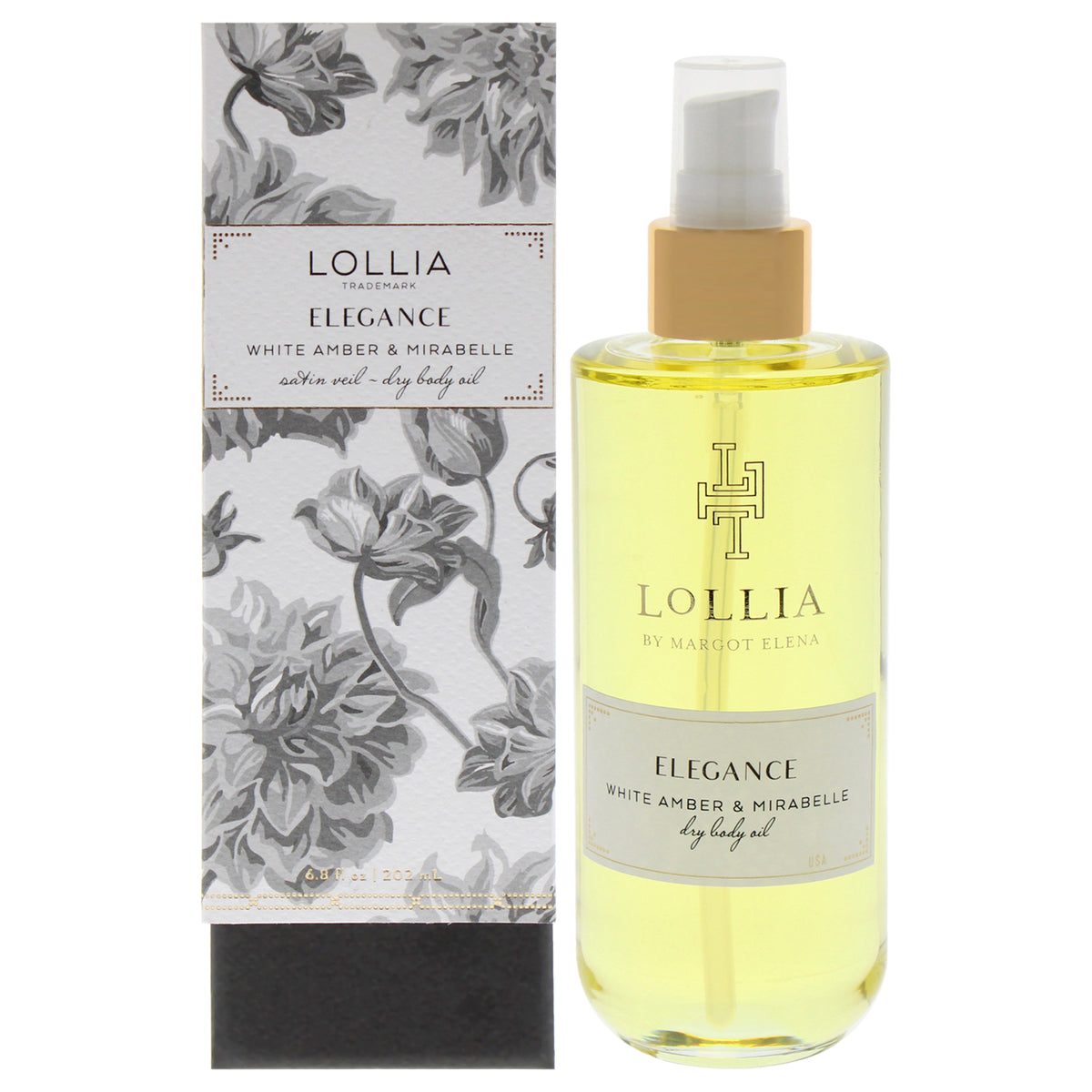 Elegance Dry Body Oil  White Amber and Mirabelle by Lollia for Women  68 oz Oil