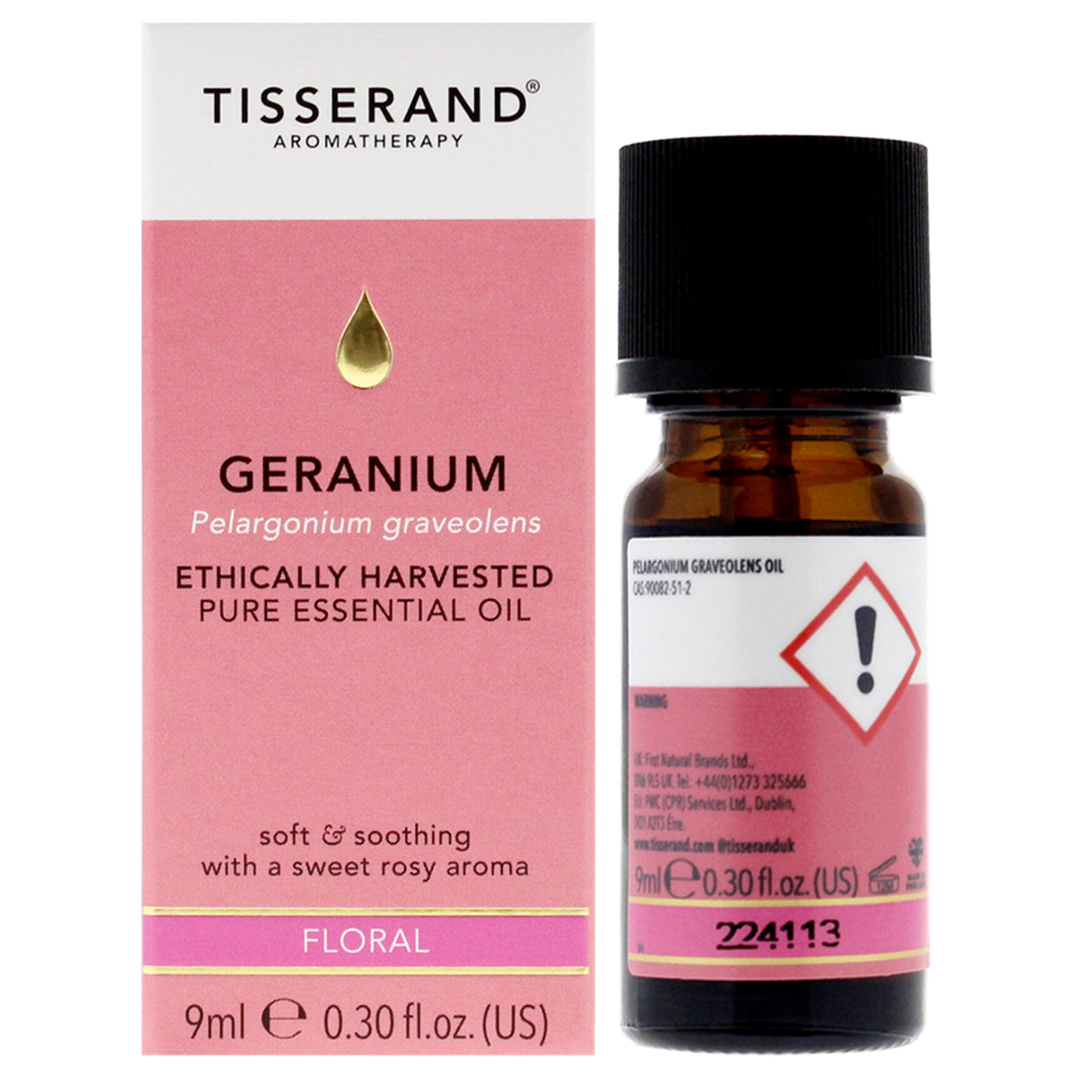 Ethically Harvested Pure Essential Oil  Geranium by Tisserand for Unisex  030 oz Oil