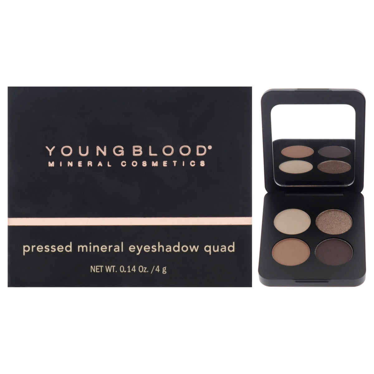 Pressed Mineral Eyeshadow Quad  Taupe Smoke by Youngblood for Women  014 oz Eye Shadow