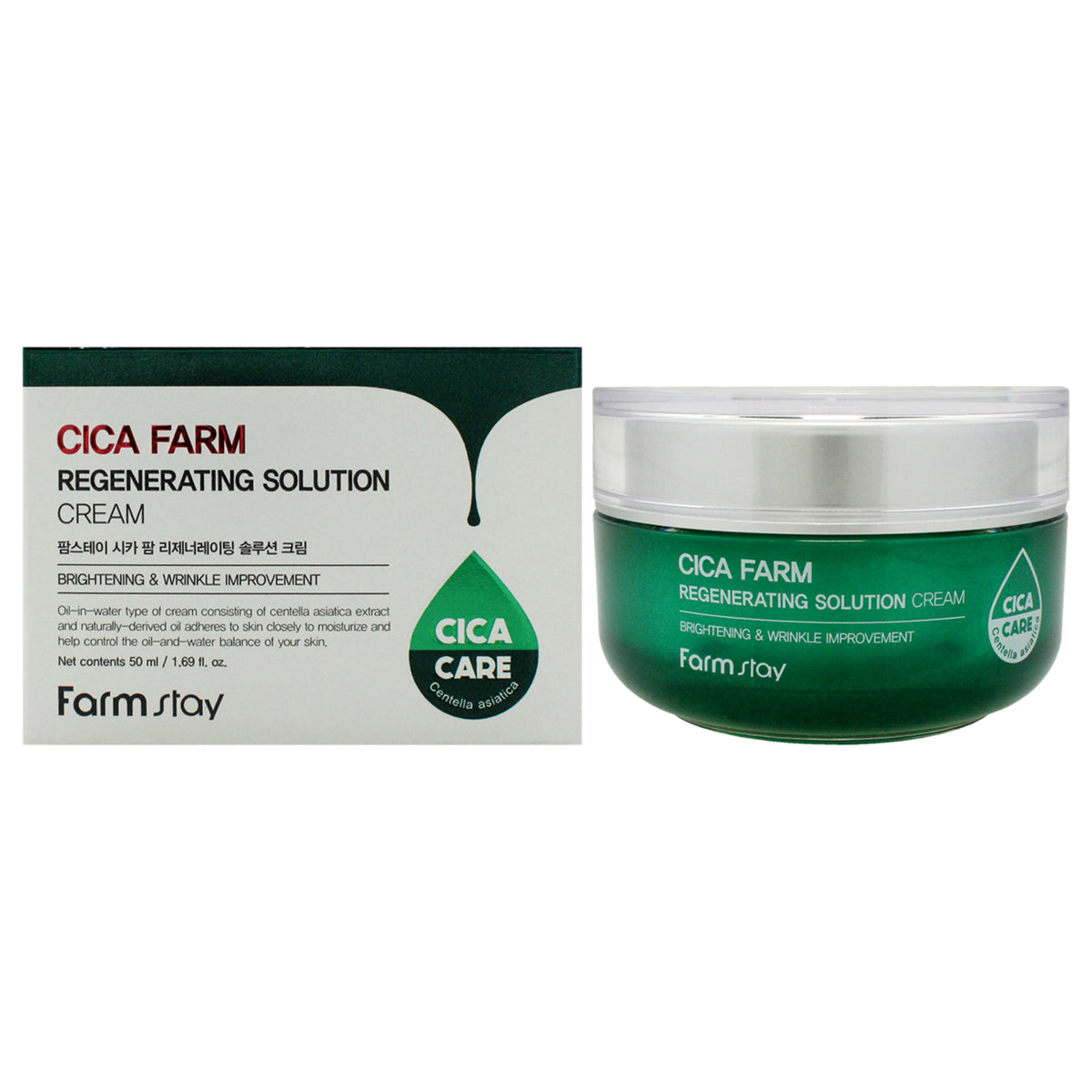 Cica Farm Regenerating Solution Cream by FarmStay for Women  169 oz Cream