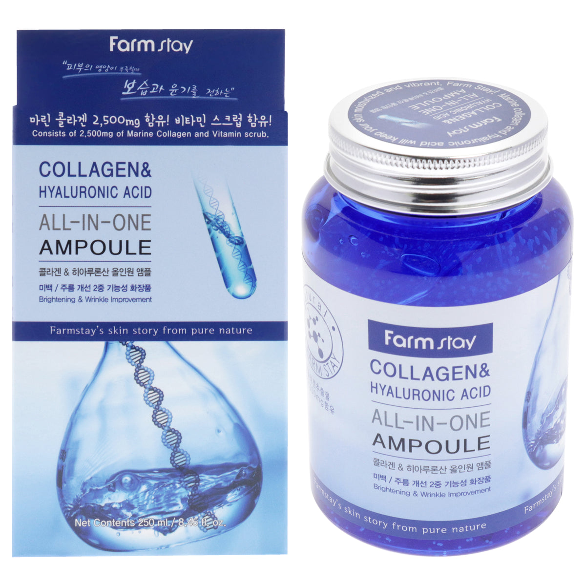 Collagen and Hyaluronic Acid AllInOne Ampoule by FarmStay for Women  845 oz Gel