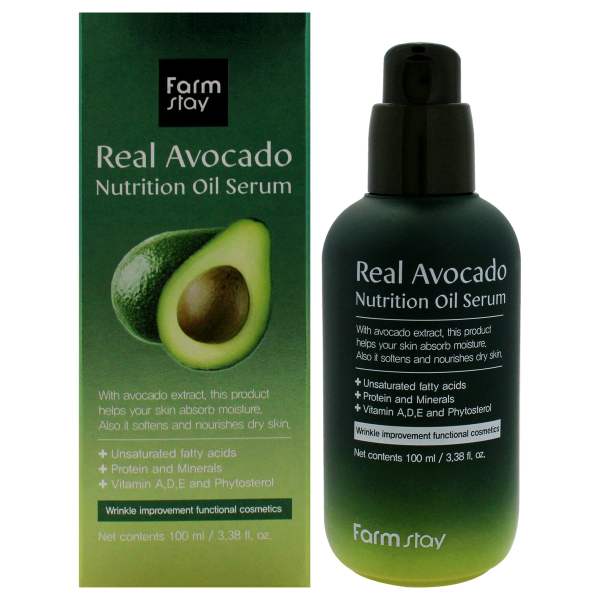 Real Avocado Nutrition Oil Serum by FarmStay for Women  338 oz Serum