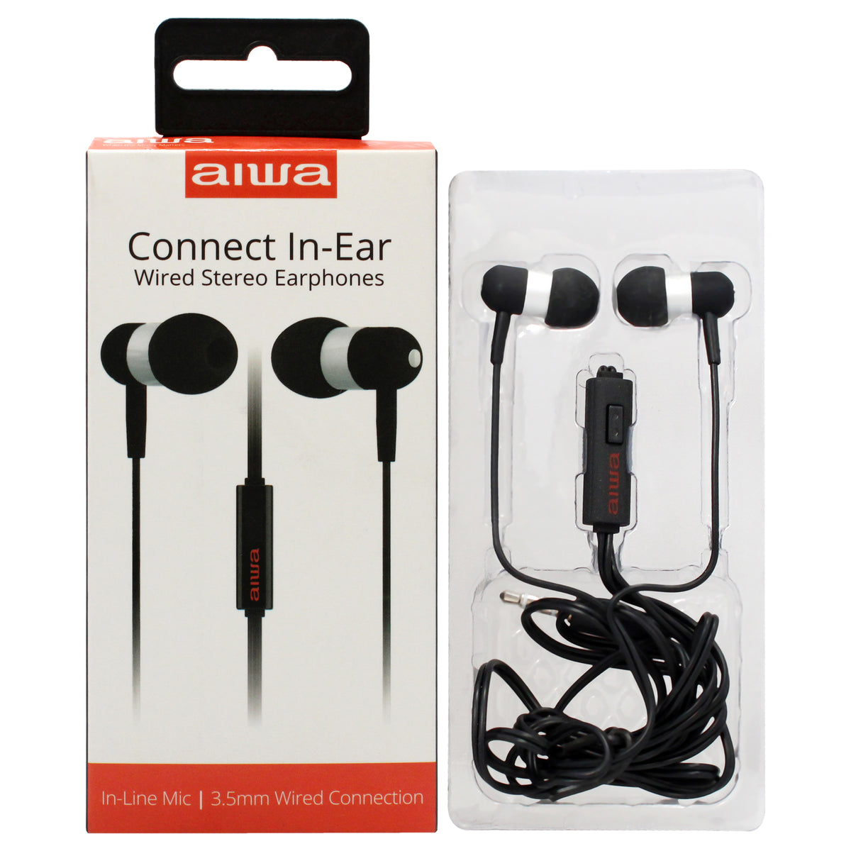 Aiwa Audio Connect InEar Stereo Earphones  Black by Aiwa for Unisex  1 Pc Earphones