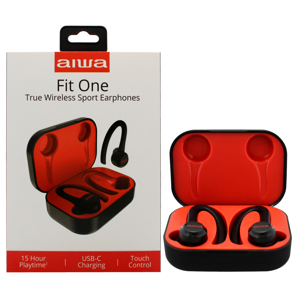 Aiwa Audio Fit One True Wireless Sport Earphones  Black by Aiwa for Unisex  1 Pc Earphones