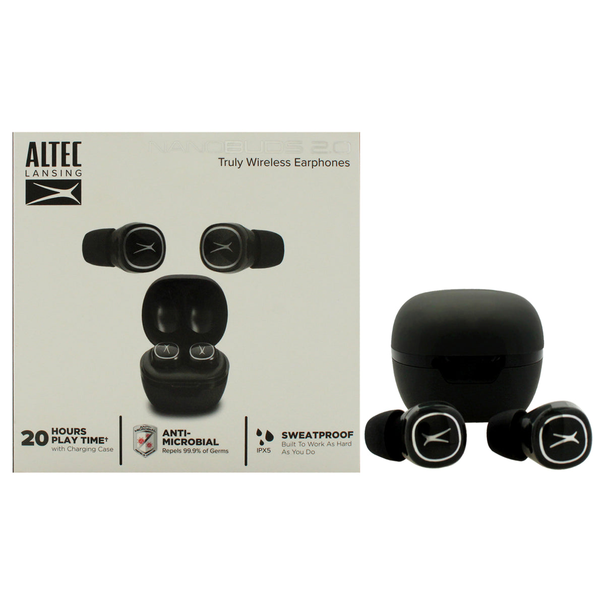 NanoBuds 20 Headphones  Charcoal Gray by Altec Lansing for Unisex  1 Pc Earphones