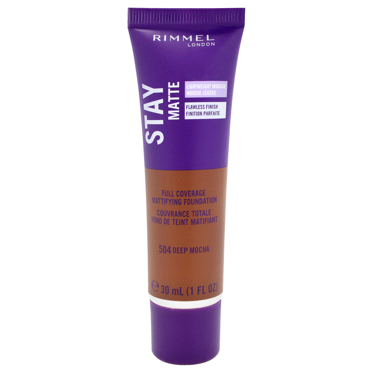 Stay Matte Lightweight Foundation  504 Deep Mocha by Rimmel London for Women  1 oz Foundation