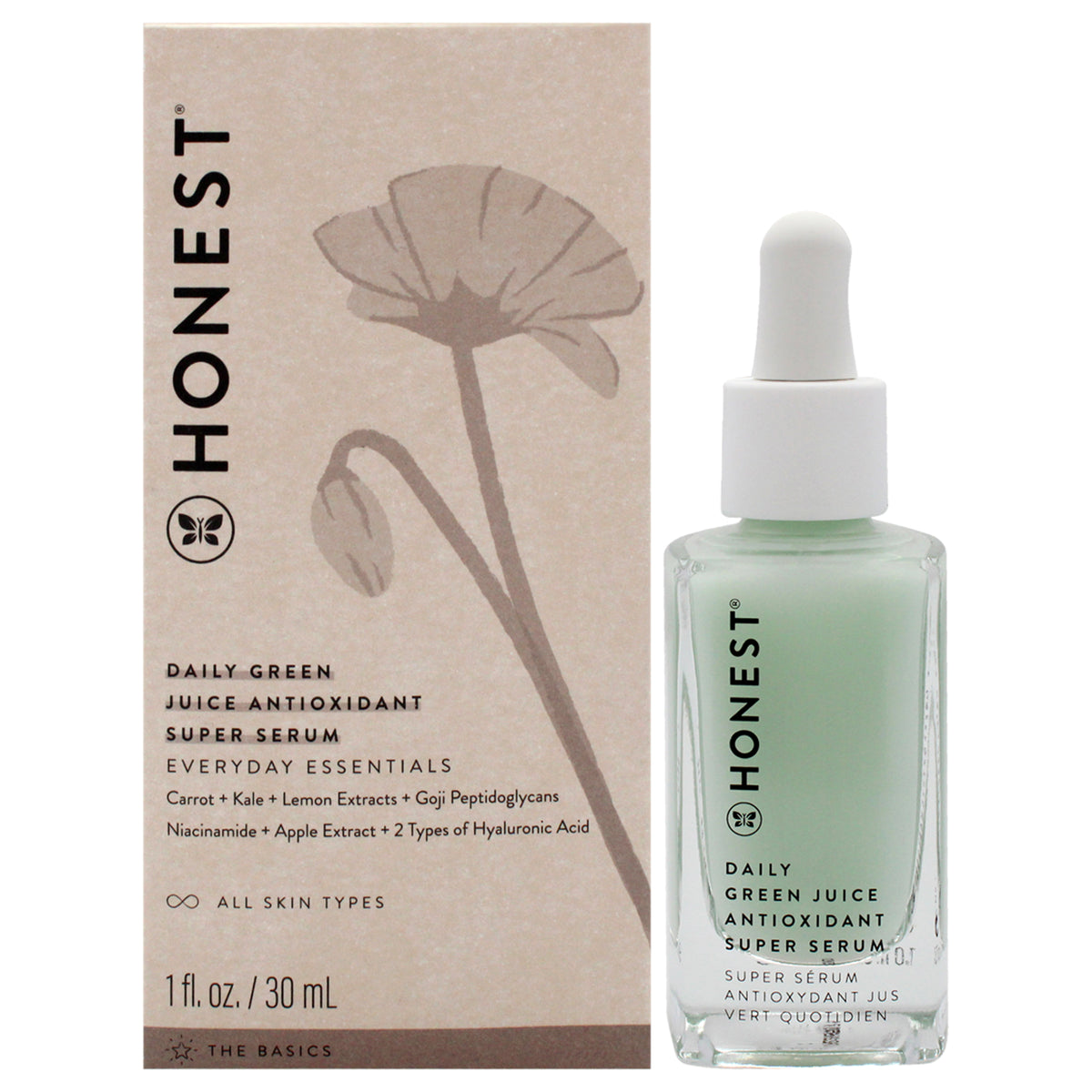 Daily Green Juice Antioxidant Super Serum by Honest for Unisex  1 oz Serum