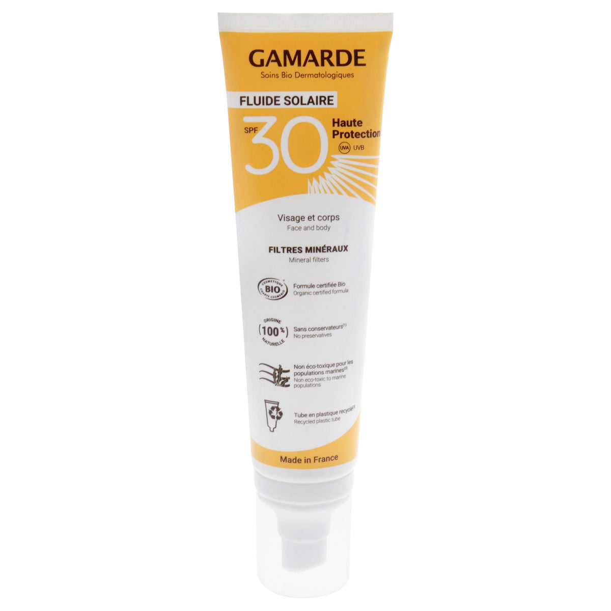 Face and Body Sun Fluid SPF 30 by Gamarde for Women  338 oz Sunscreen