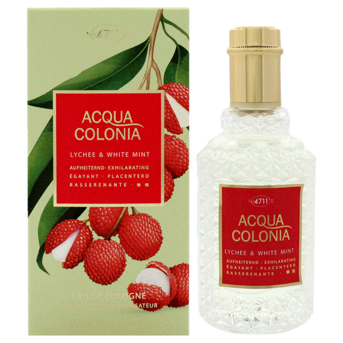 4711 Acqua Colonia  Lychee and White Mint by Muelhens for Unisex  17 oz EDC Spray