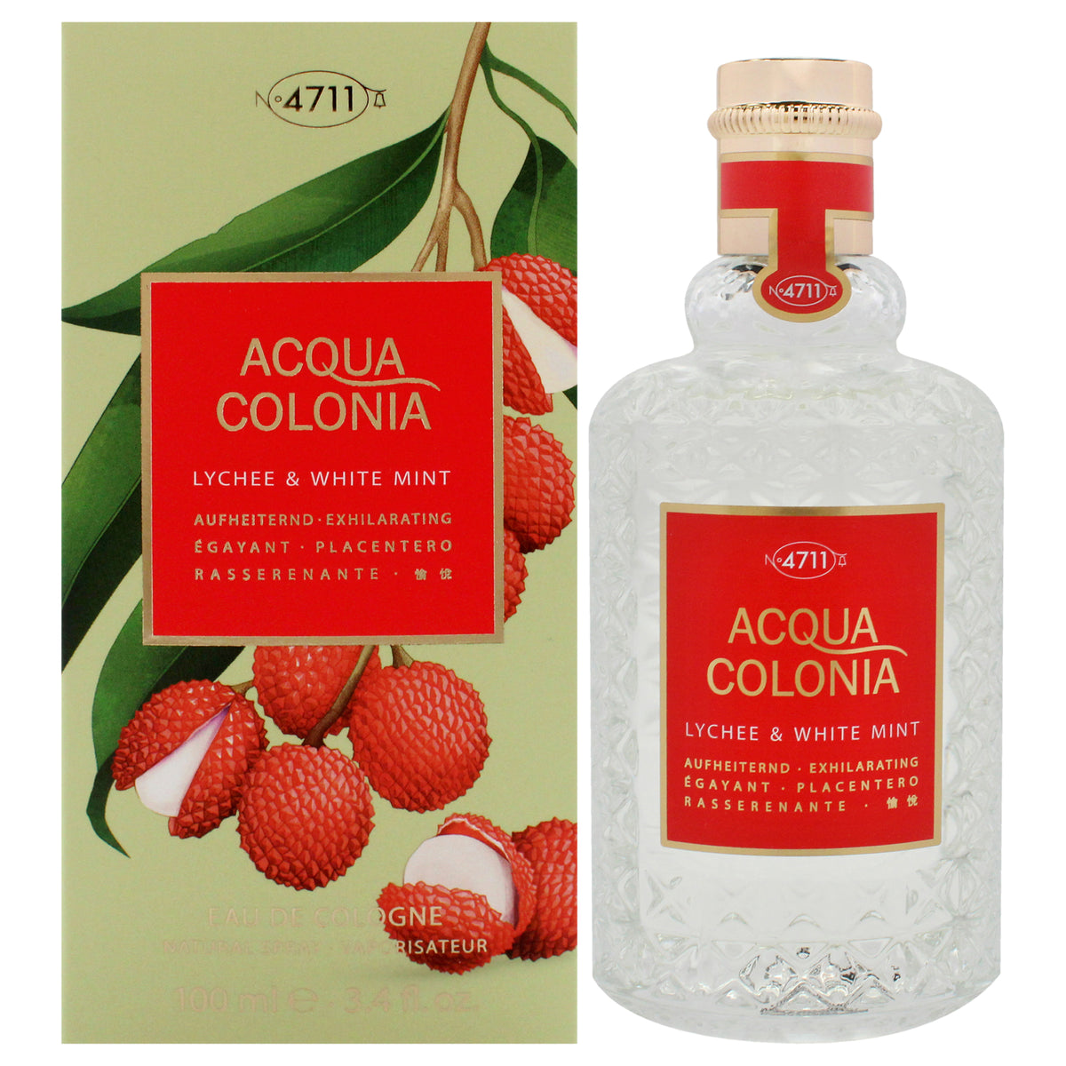 4711 Acqua Colonia  Lychee and White Mint by Muelhens for Unisex  34 oz EDC Spray