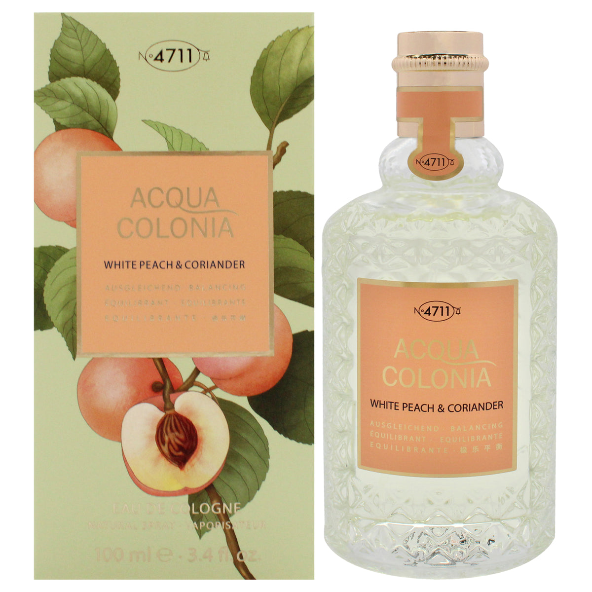 4711 Acqua Colonia  White Peach and Coriander by Muelhens for Unisex  34 oz EDC Spray