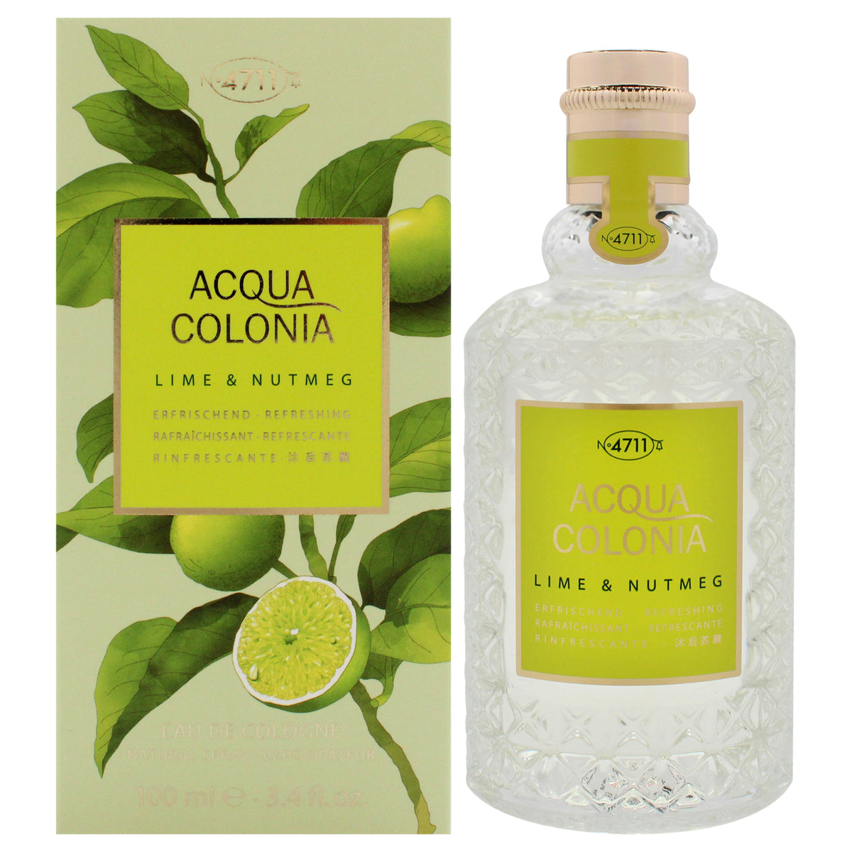 4711 Acqua Colonia  Lime and Nutmeg by Muelhens for Unisex  34 oz EDC Spray