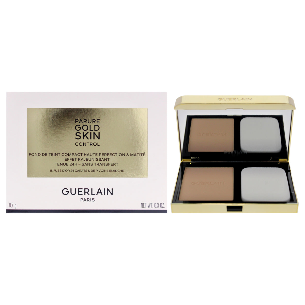 Parure Gold Skin Control Matte Compact Foundation  1N Very Light Skin with Neutral Beige Undertones by Guerlain for Women  03