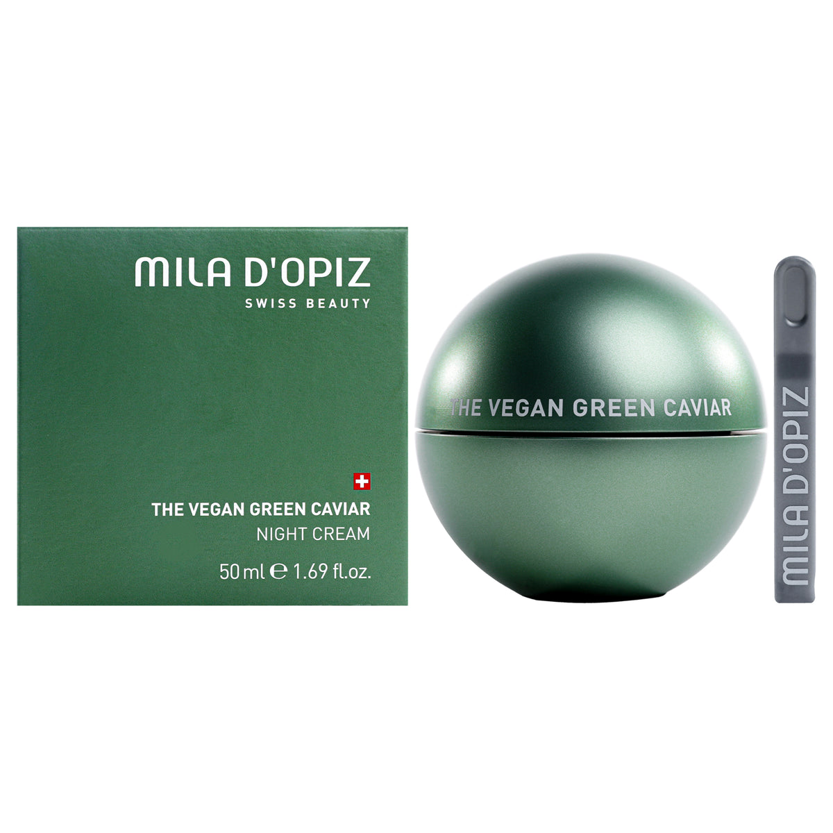 The Vegan Green Caviar Night Cream by Mila D Opiz for Women  169 oz Cream