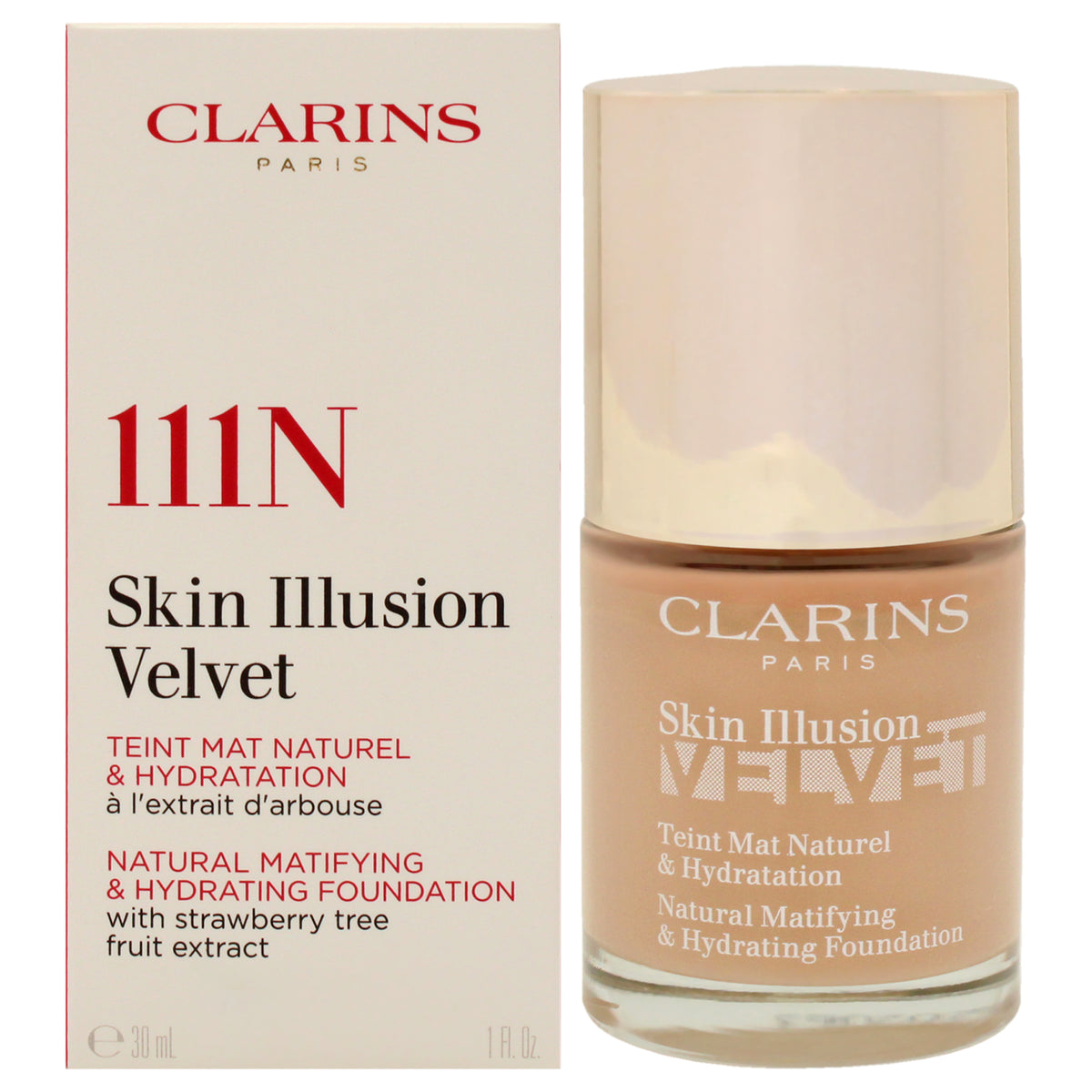 Skin Illusion Velvet Foundation  111N Auburn by Clarins for Women  1 oz Foundation