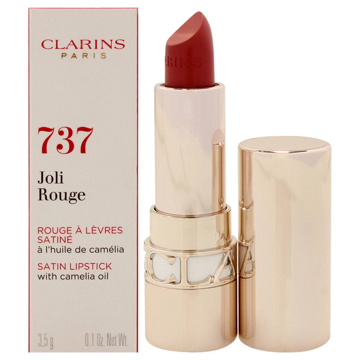 Joli Rouge Satin Lipstick  737 Spicy Cinnamon by Clarins for Women  01 oz Lipstick