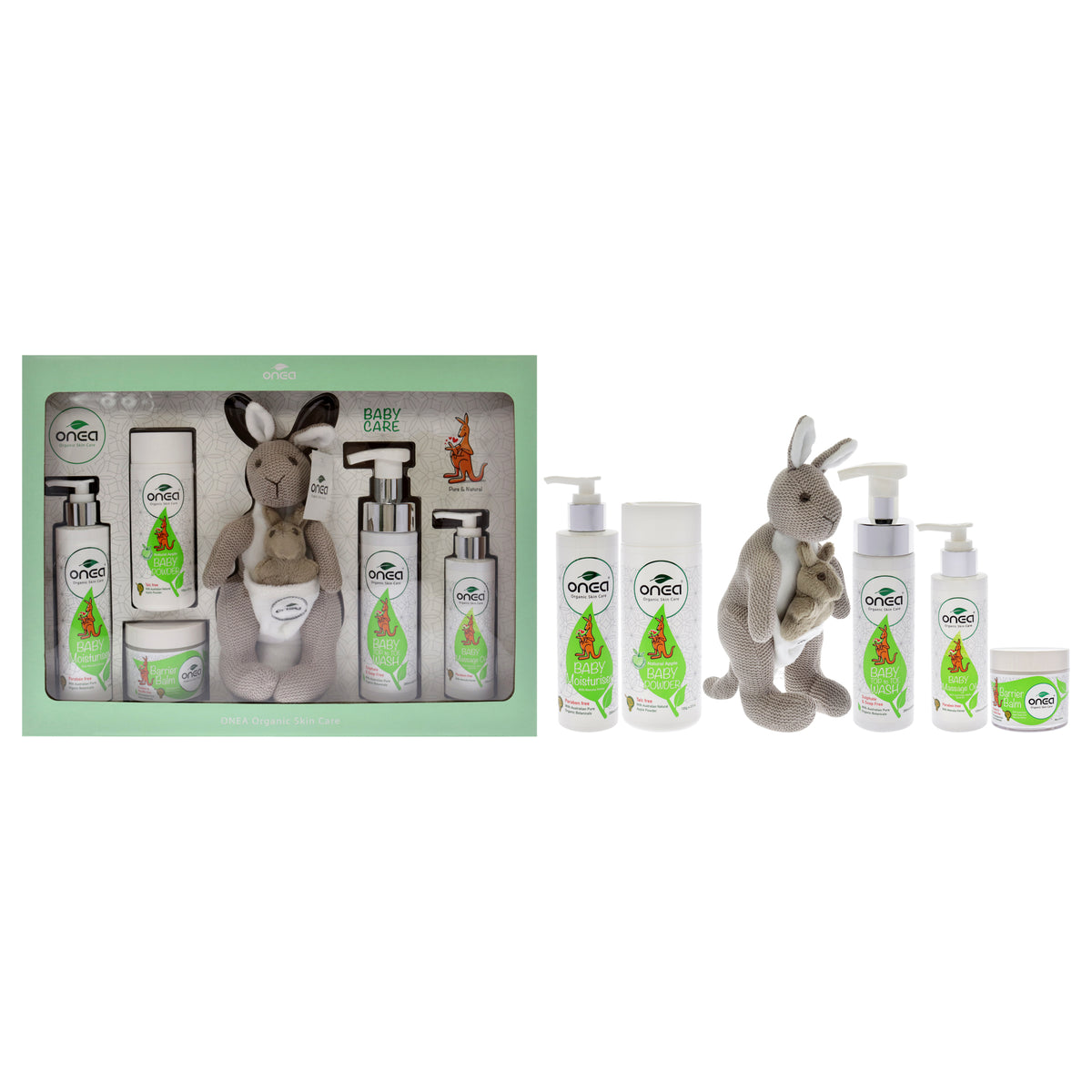 Baby Gift Pack by ONEA for Kids  6 Pc 68oz Baby Moisturizer  42oz Baby Massage Oil  35oz Natural Apple Baby Powder  68oz Ba